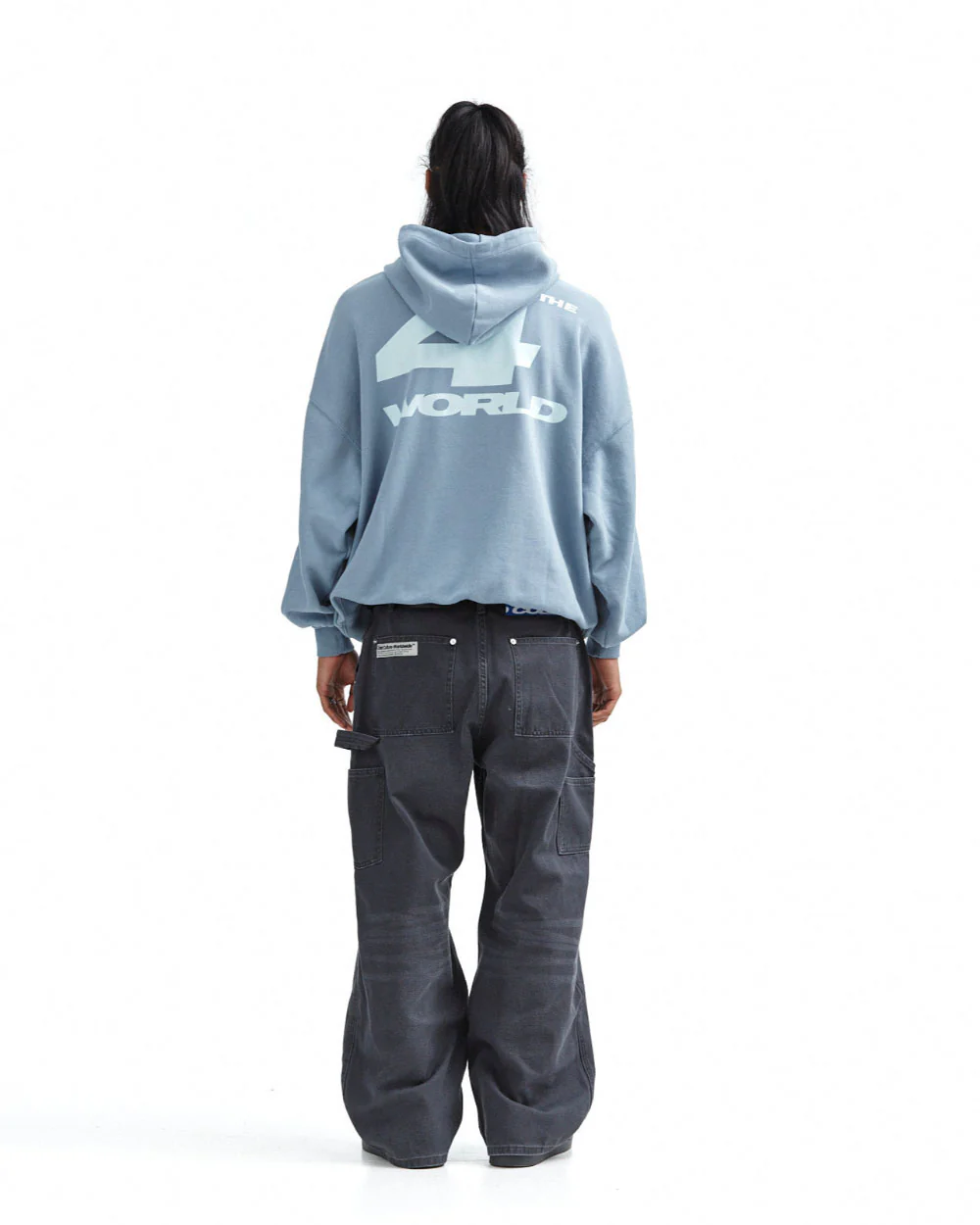 4THE WORLD HOODIE SHADY BLUE - Image 4