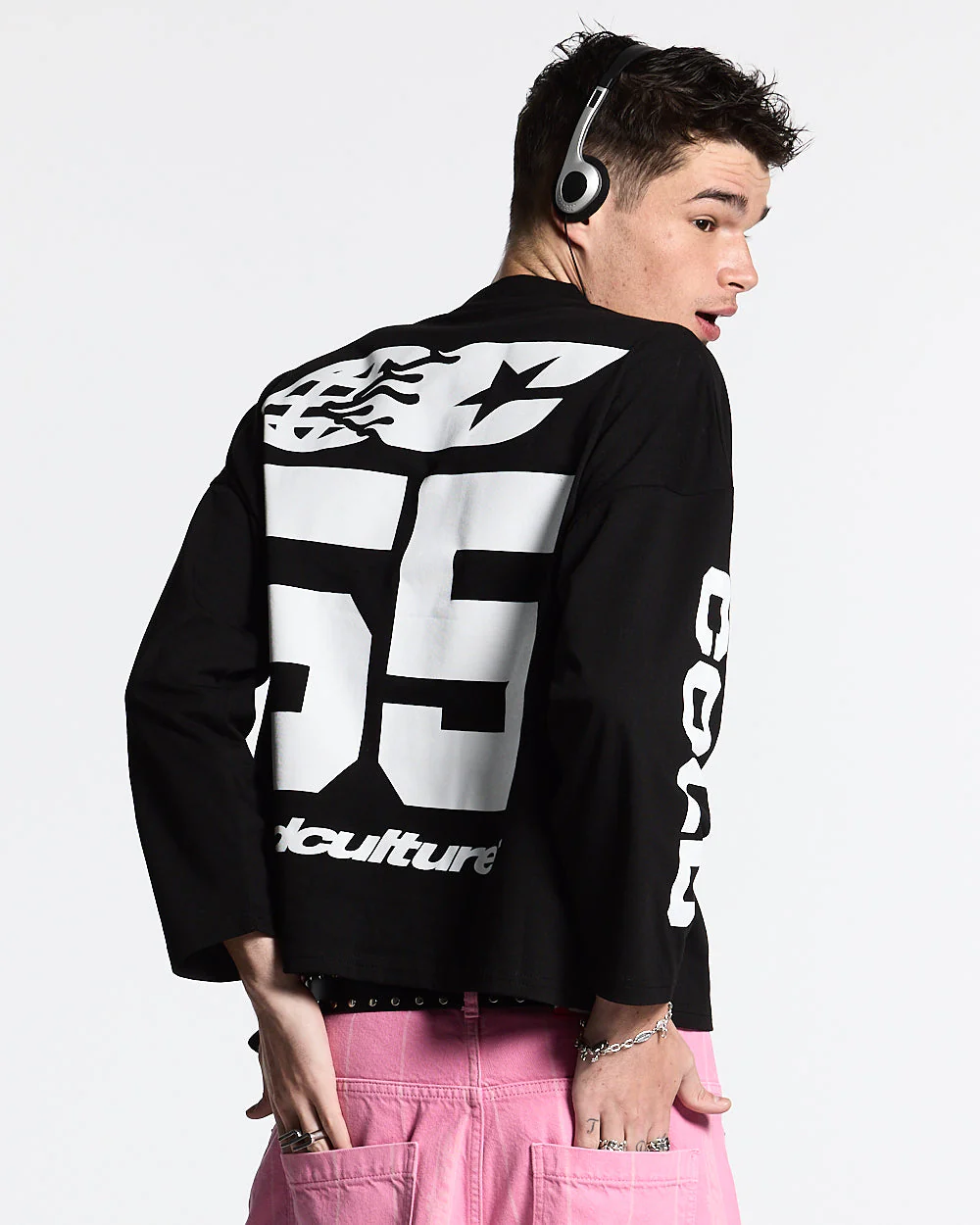 55 FLAMES LONGSLEEVE BLACK - Image 2