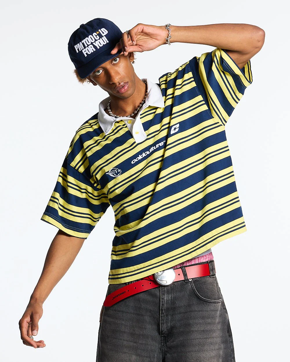 AEROSTRIPES POLO YELLOW/BLUE - Image 2