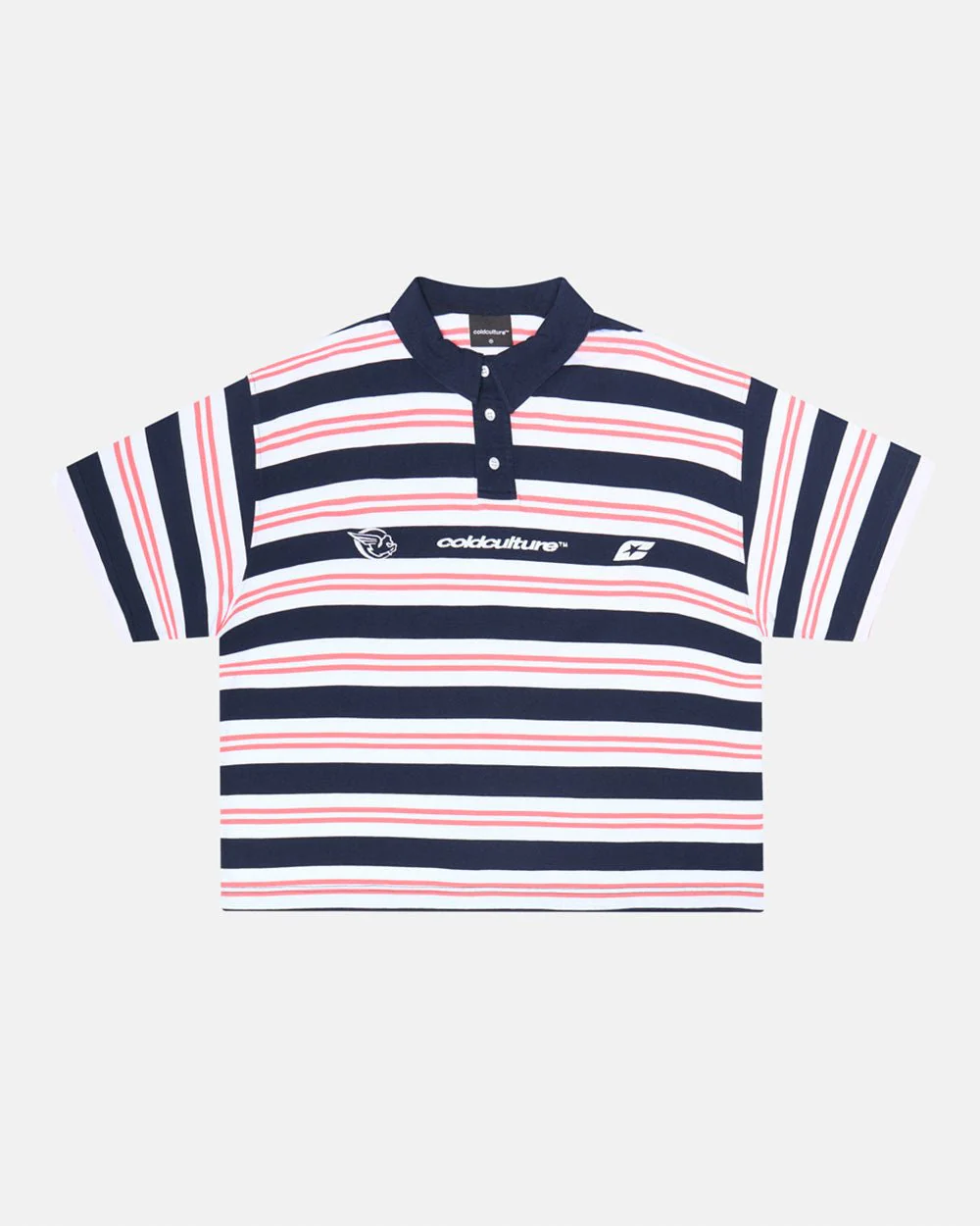 AEROSTRIPES POLO BLUE SEA/CORAL