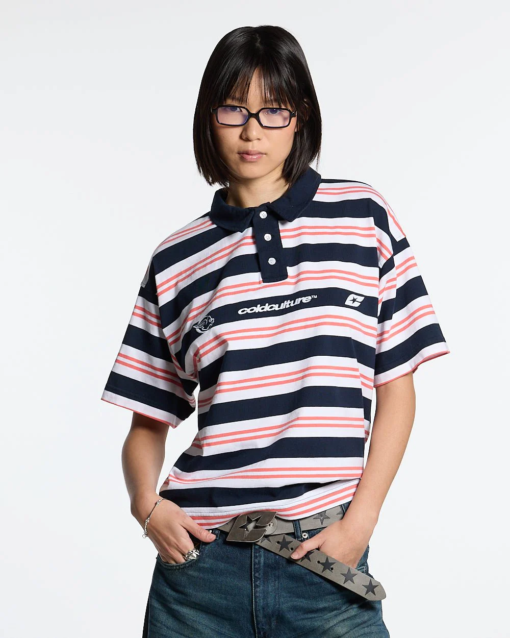 AEROSTRIPES POLO BLUE SEA/CORAL - Image 5