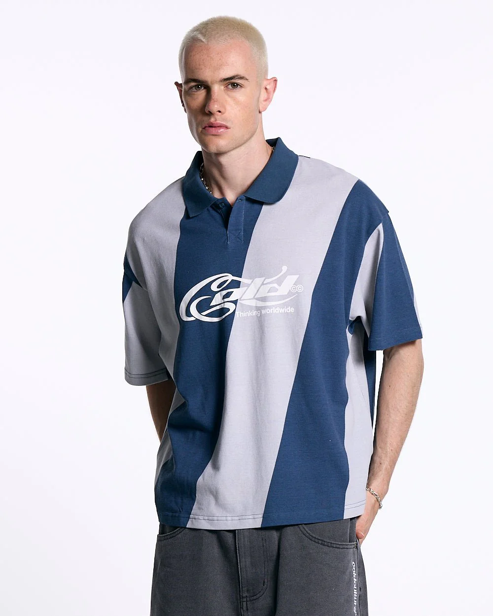 ASLANT STRIPES POLO TEE BLUE - Image 2