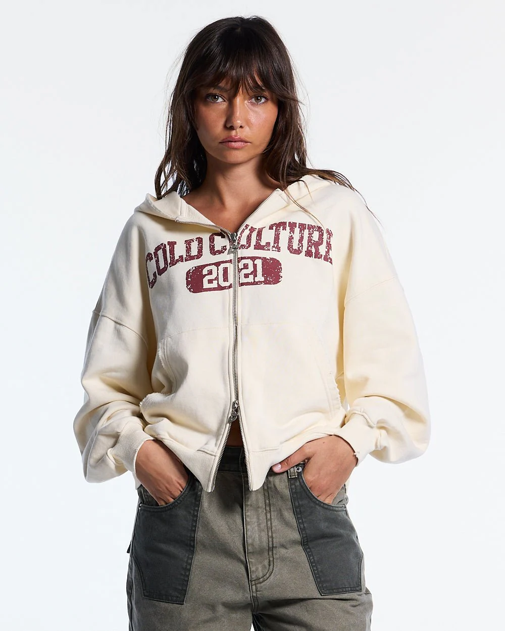 AVIATOR ZIP HOODIE WHITE - Image 6