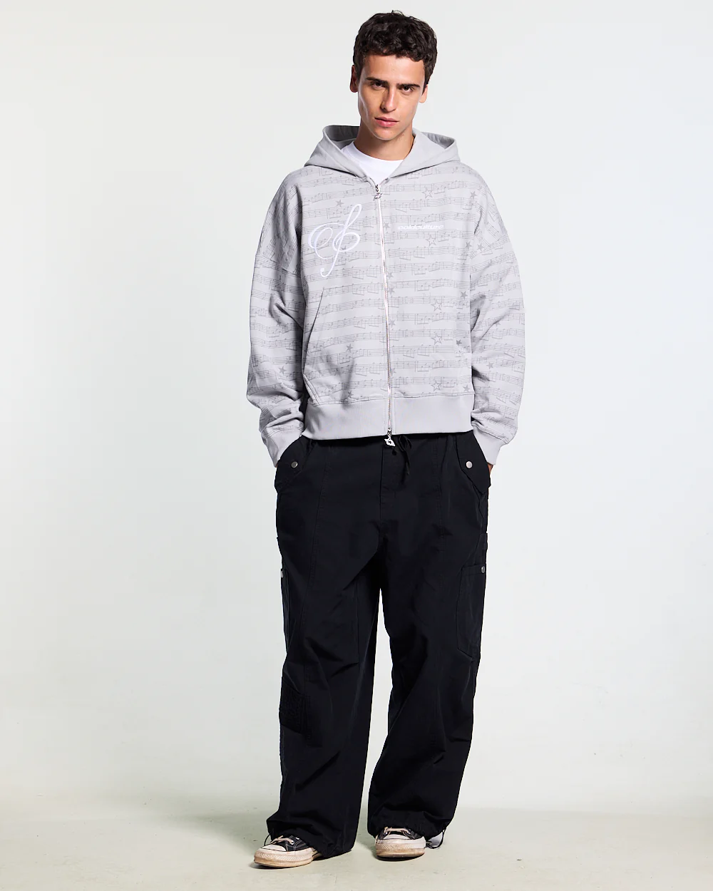BEAT IT ZIP HOODIE GREY - Image 5
