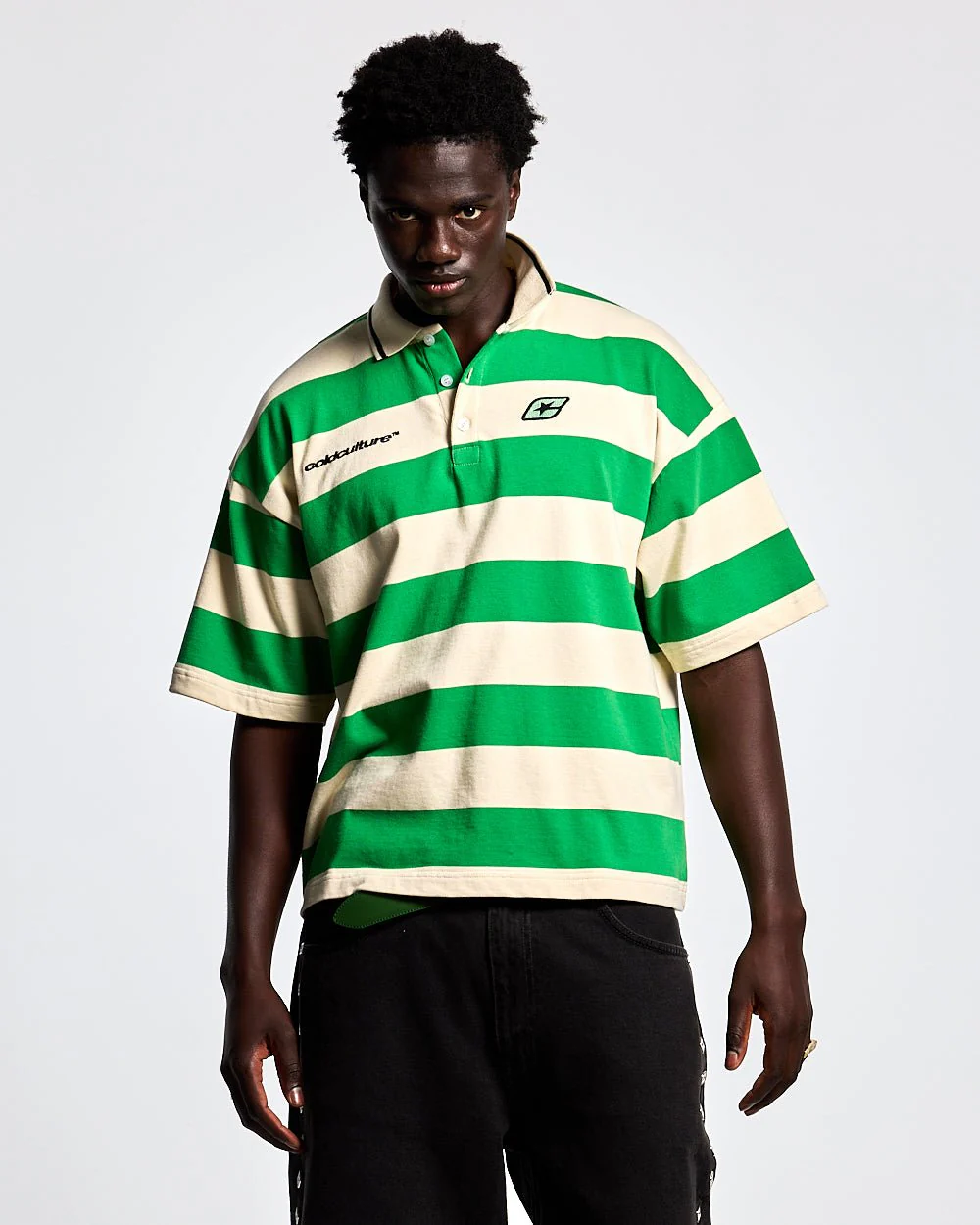 BIG STRIPES POLO T-SHIRT ARCADIAN GREEN - Image 2