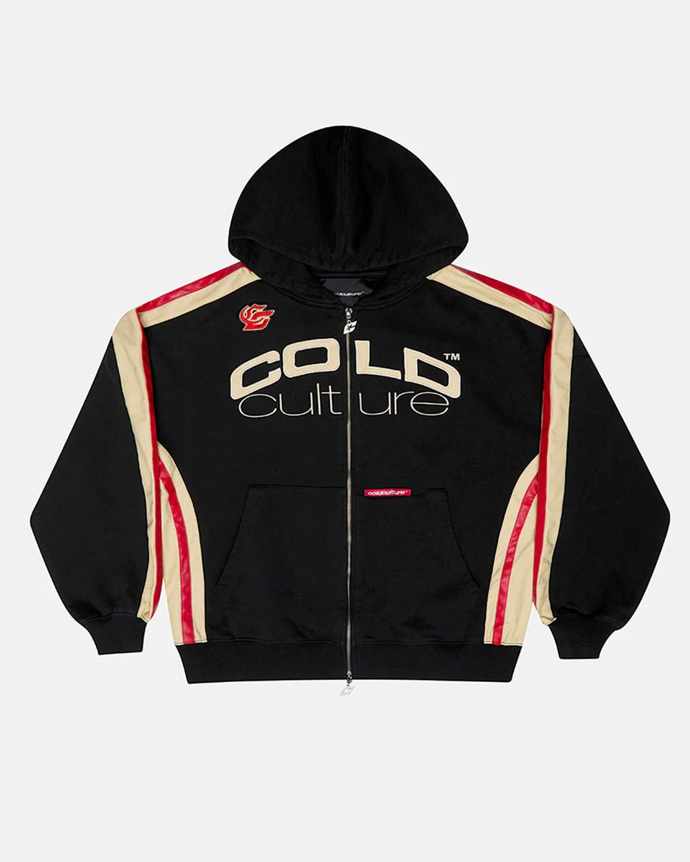 BIKER ZIP HOODIE BLACK