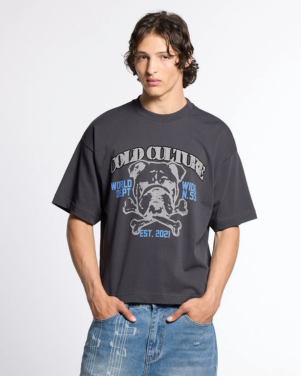 BULLDOG TEE DARK GREY - Image 2