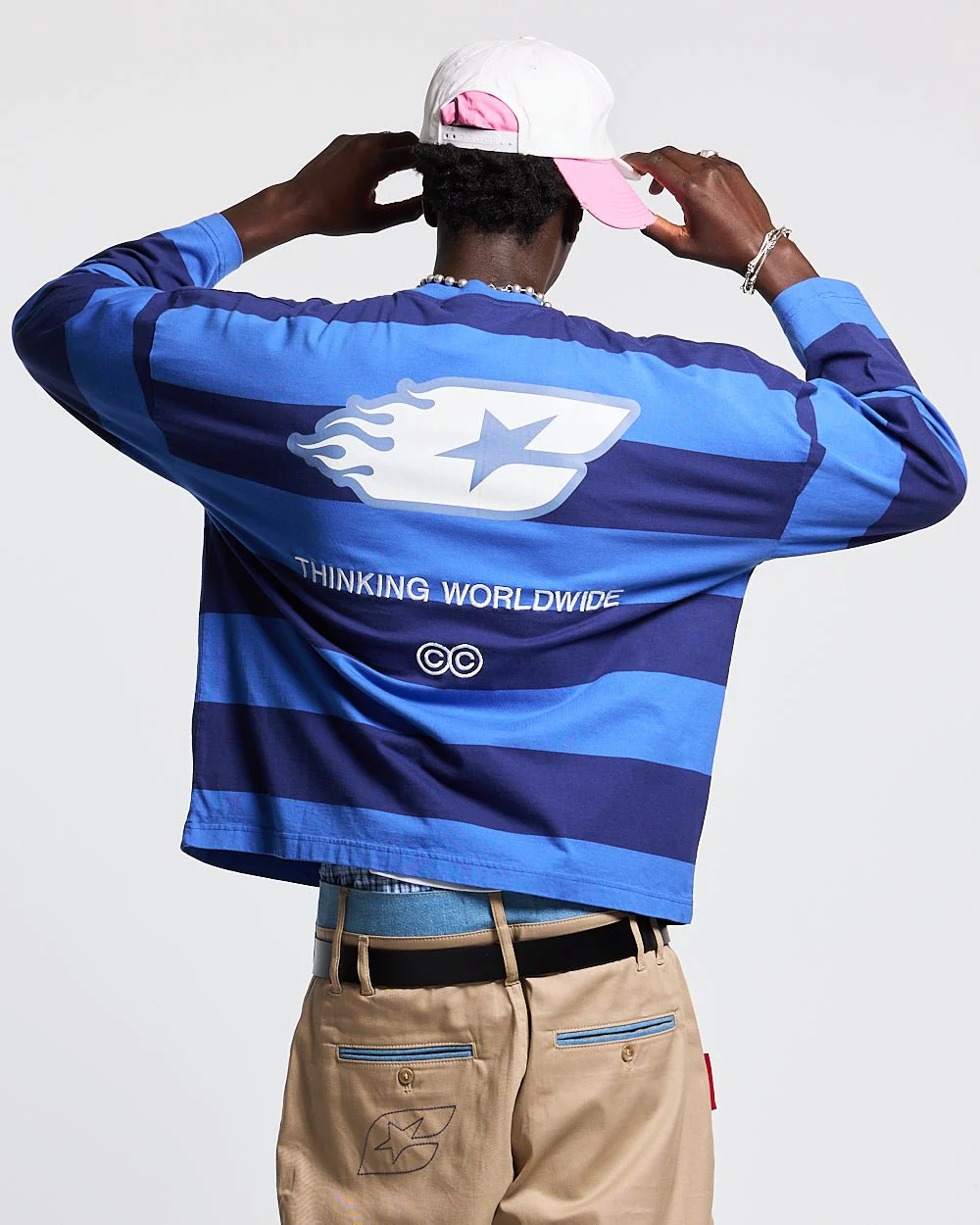 BURNIN STRIPES LONGSLEEVE BLACK AND BLUE - Image 2