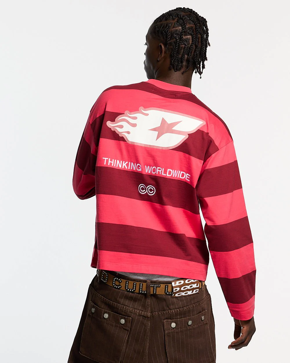 BURNIN STRIPES LONGSLEEVE BURGUNDY - Image 2