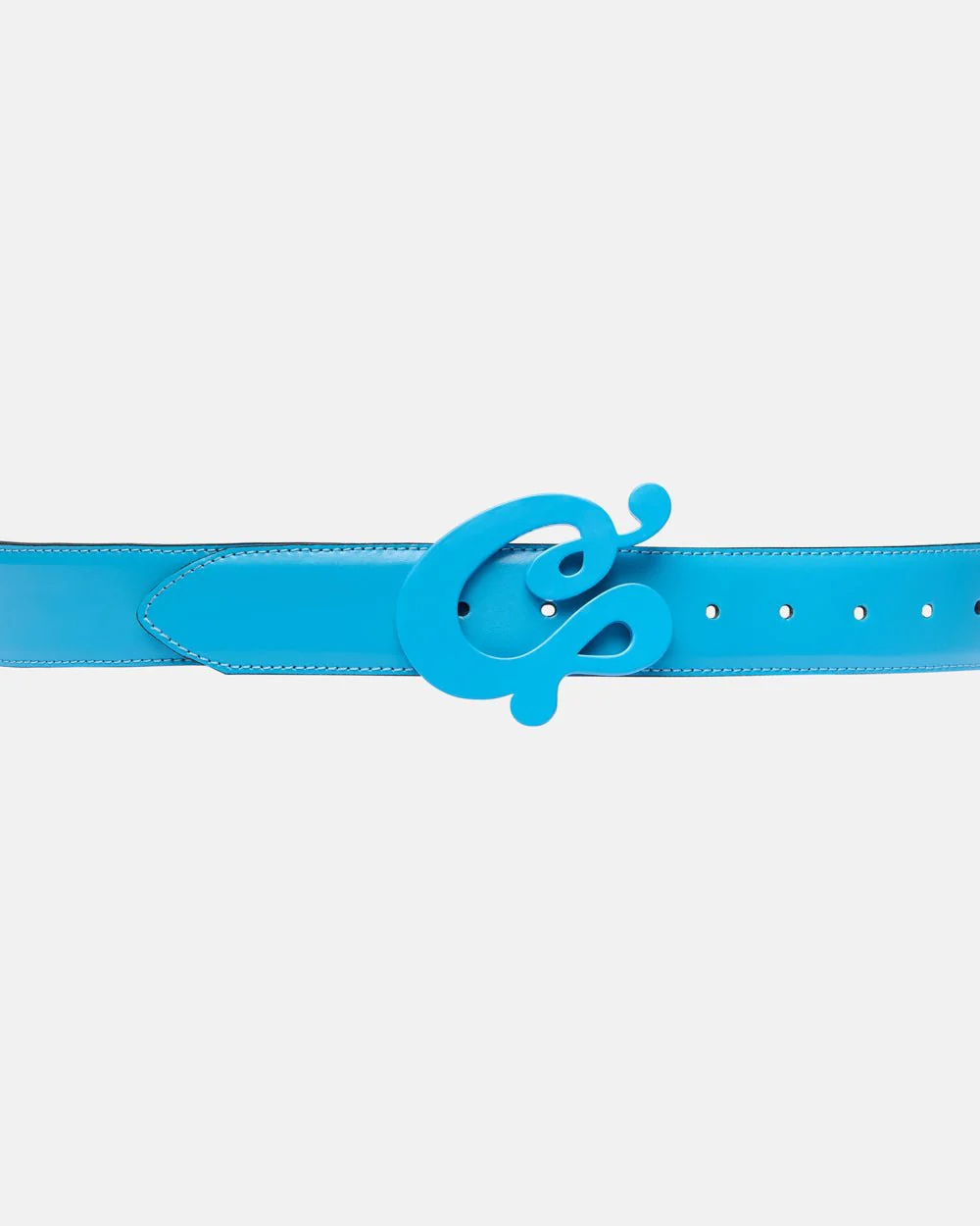 C CURL LEATHER BELT BLUE - Image 3