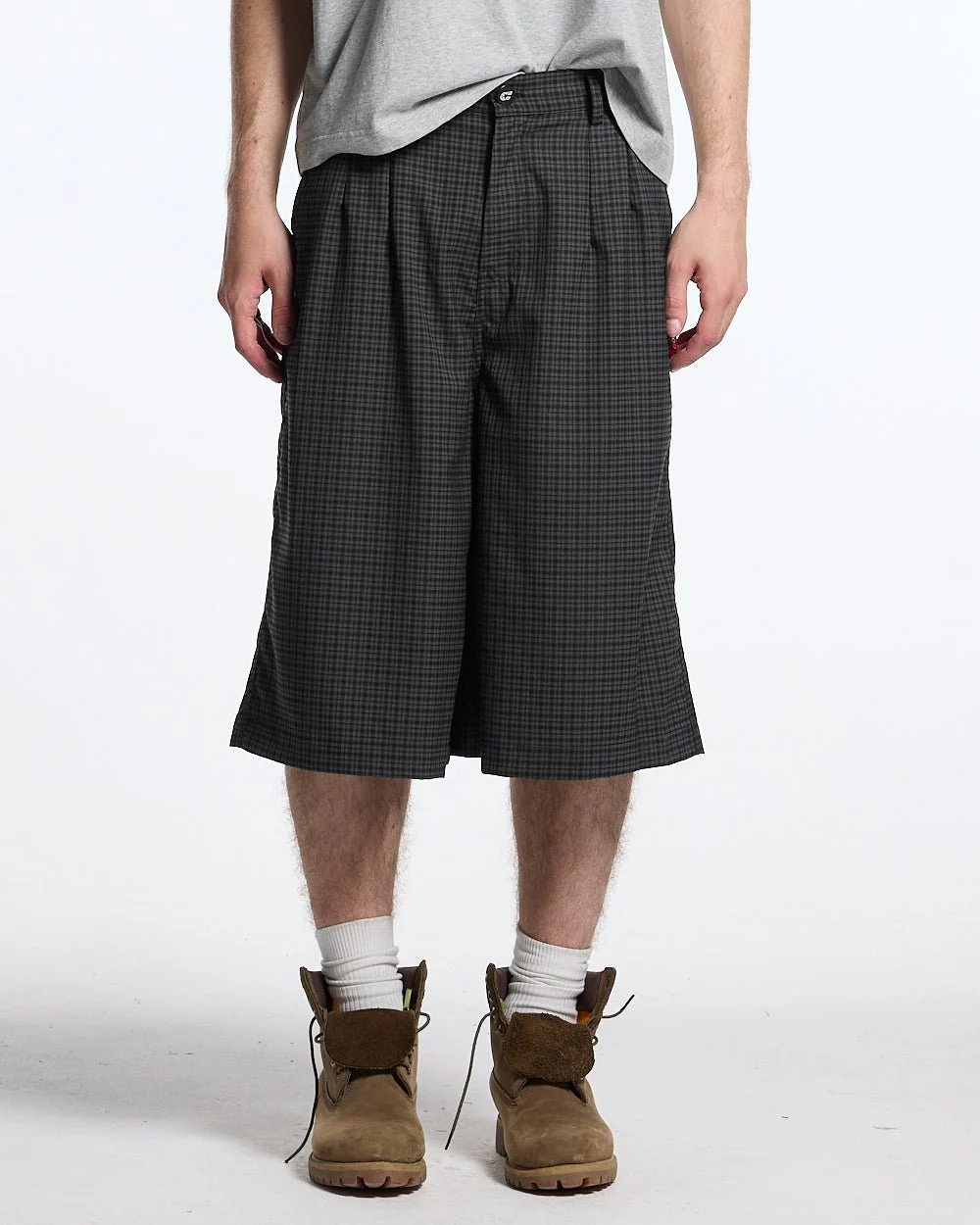CHECK PARACHUTE JORT DARK GREY - Image 3