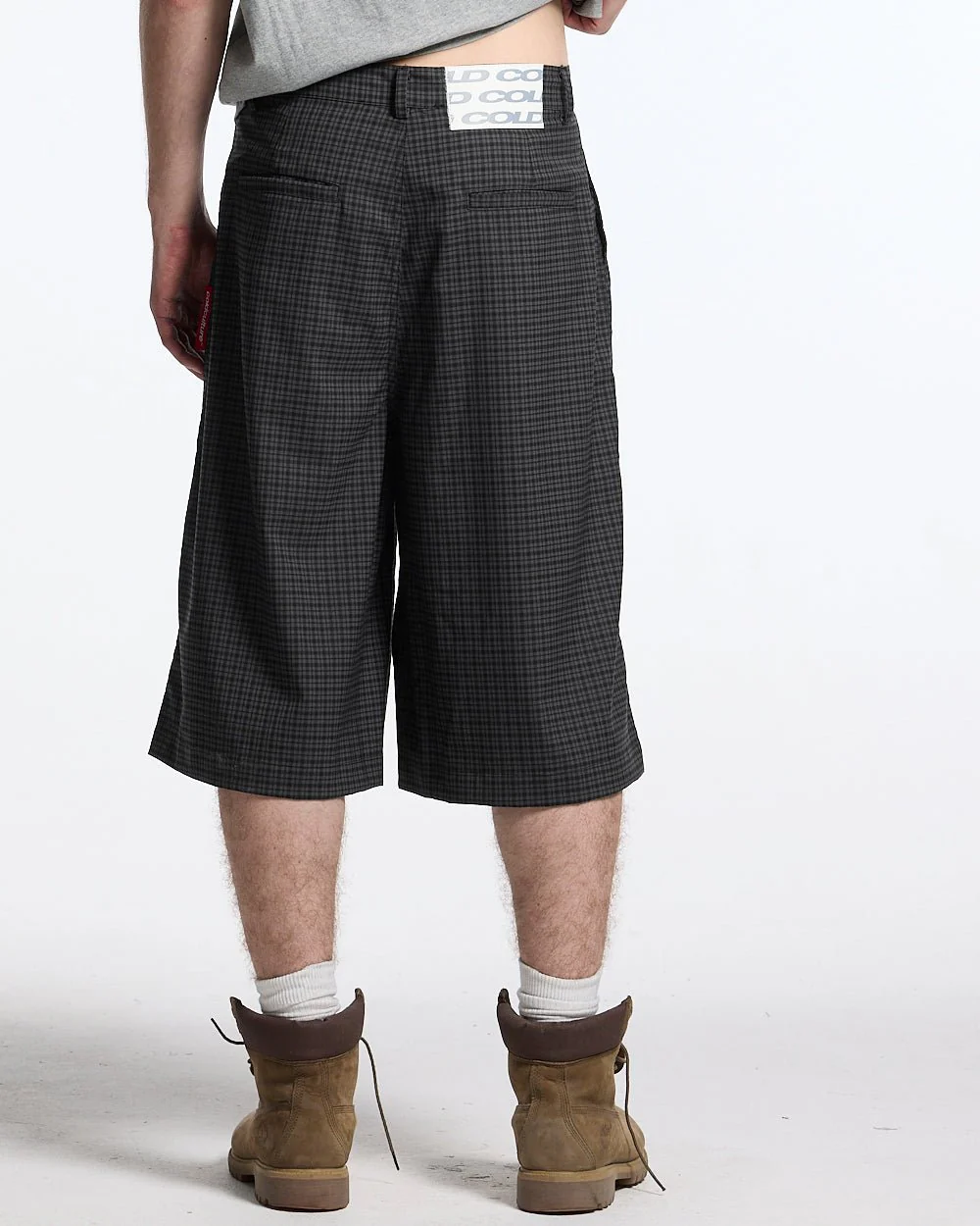 CHECK PARACHUTE JORT DARK GREY - Image 4