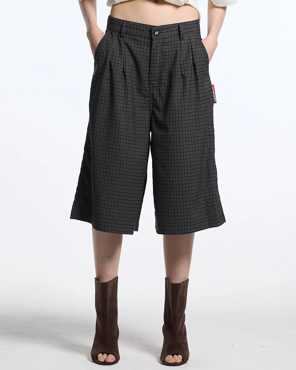 CHECK PARACHUTE JORT DARK GREY - Image 7