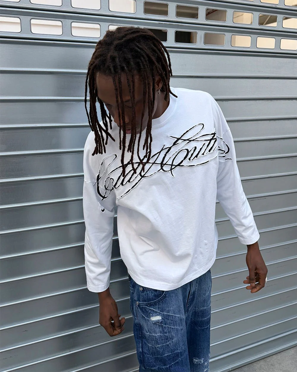 CROSSED SCRIPT LONGSLEEVE 2.0 WHITE - Image 2