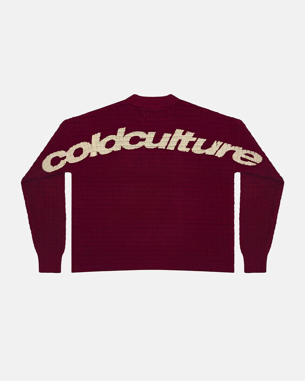 CRUNCHY WAFFLE KNIT BURGUNDY - Image 2