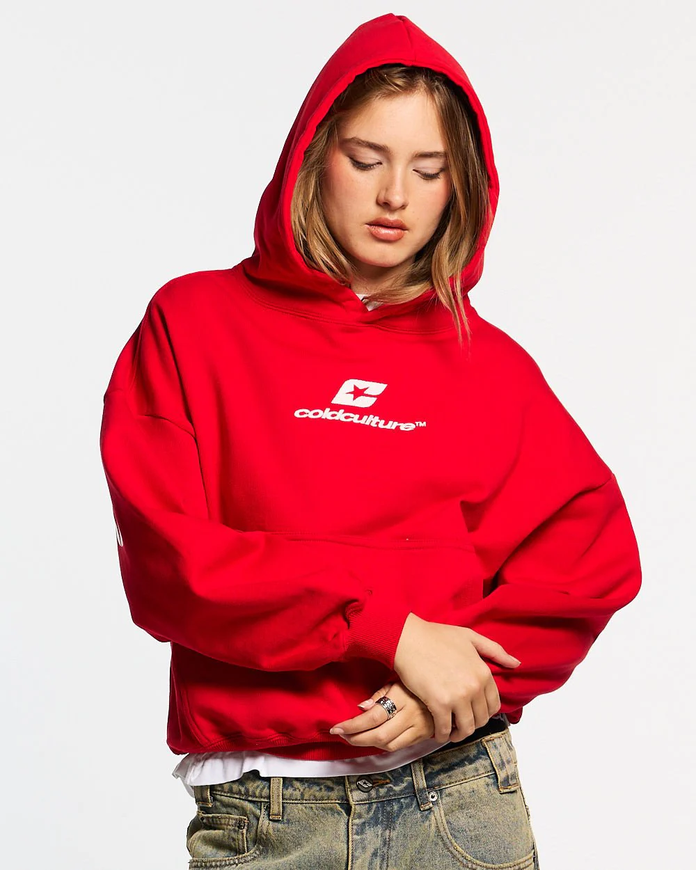 CURVED HOODIE RED - Image 5
