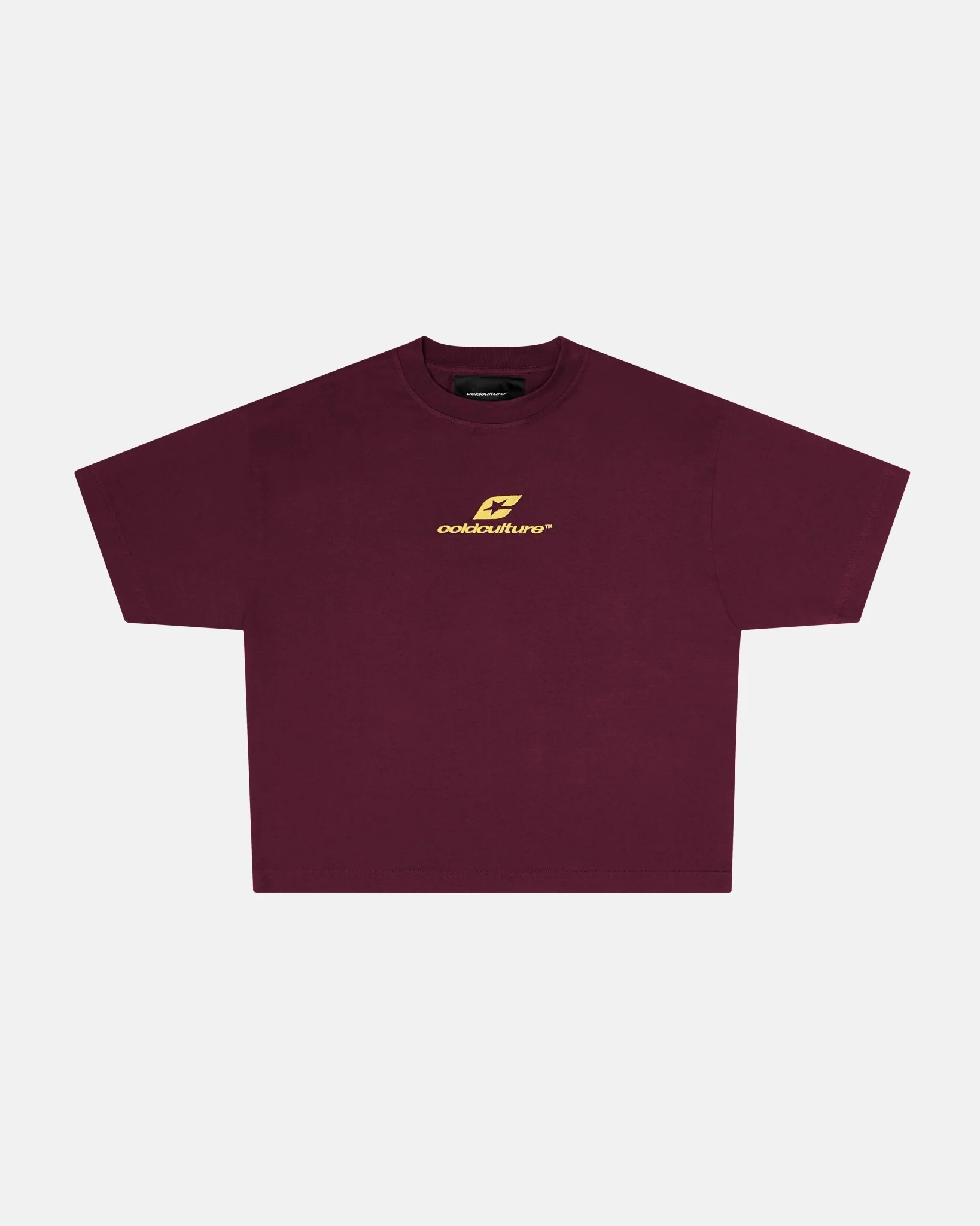 CURVED TEE BURGUNDY & YELLOW - Image 3