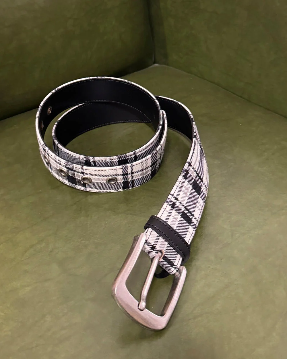 DINING CHECK BELT BLACK TARTAN - Image 4