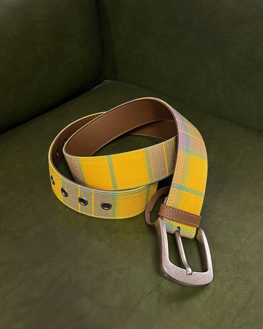 DINING CHECK BELT YELLOW TARTAN - Image 4