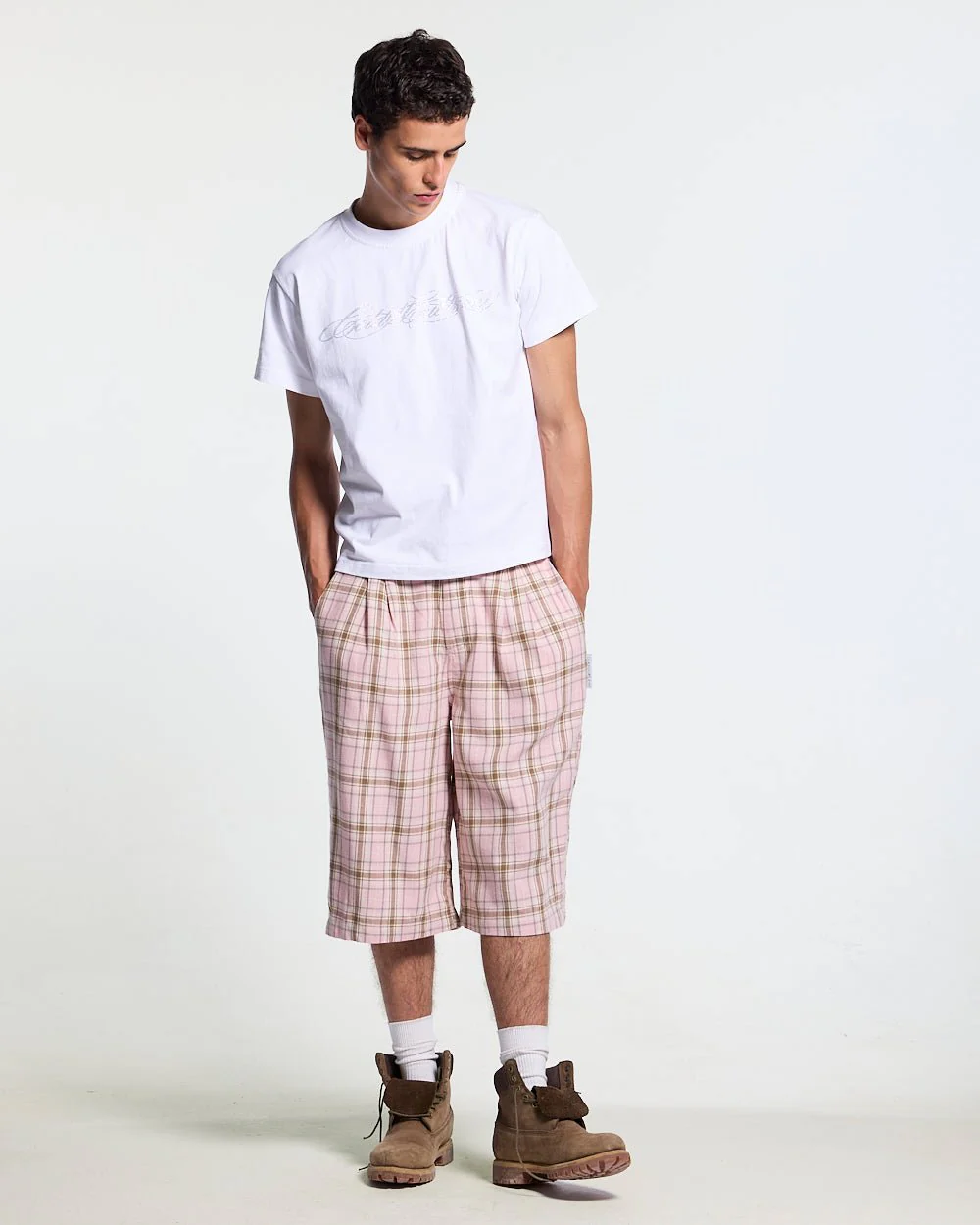DINING CHECK JORTS PINK - Image 5