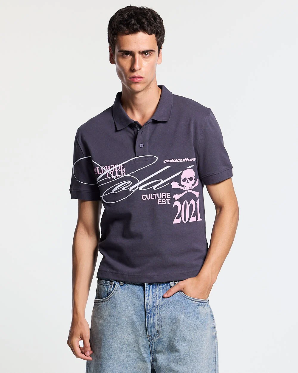 DIRTY SKULL POLO DARK GREY - Image 2