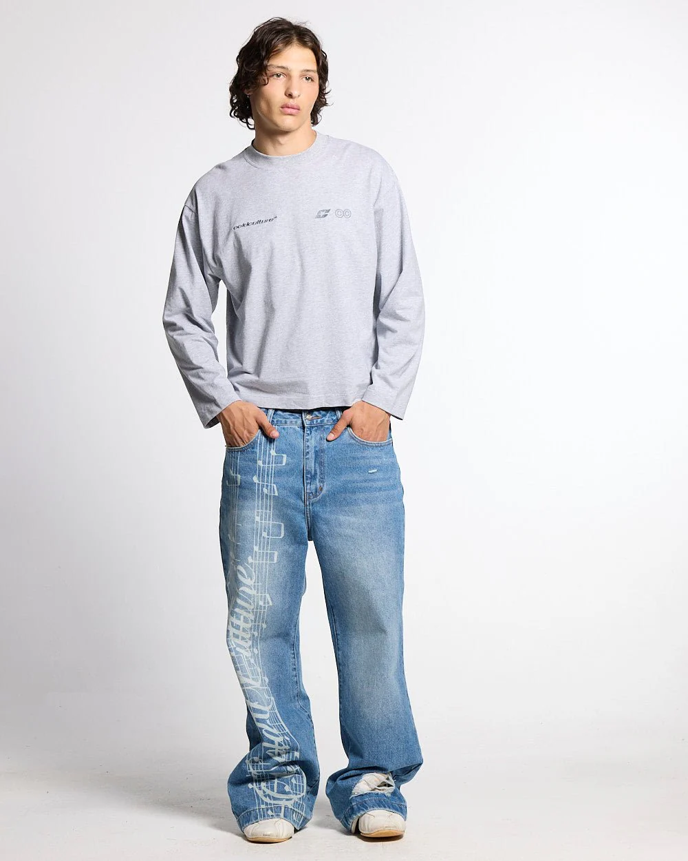 CURVED KNOTS LONGSLEEVE HEATHER GREY - Image 6