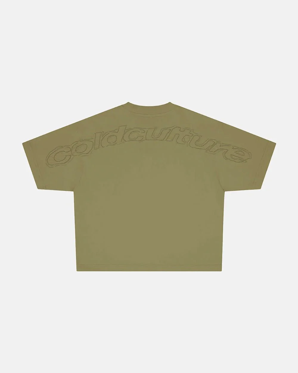 DISTRESS CURVED TEE GREEN