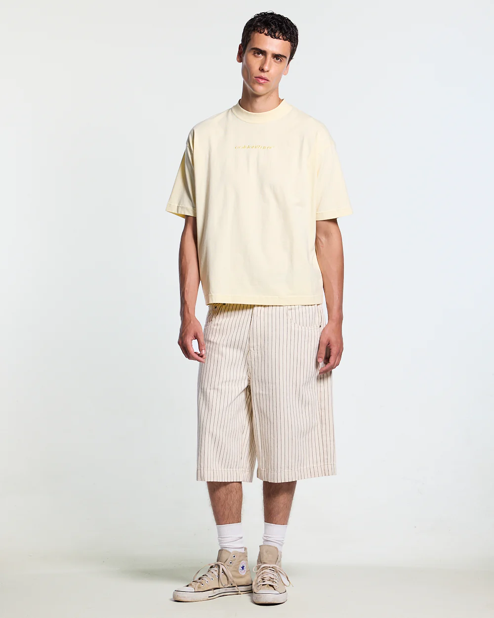 DISTRESS CURVED TEE YELLOW - Image 5