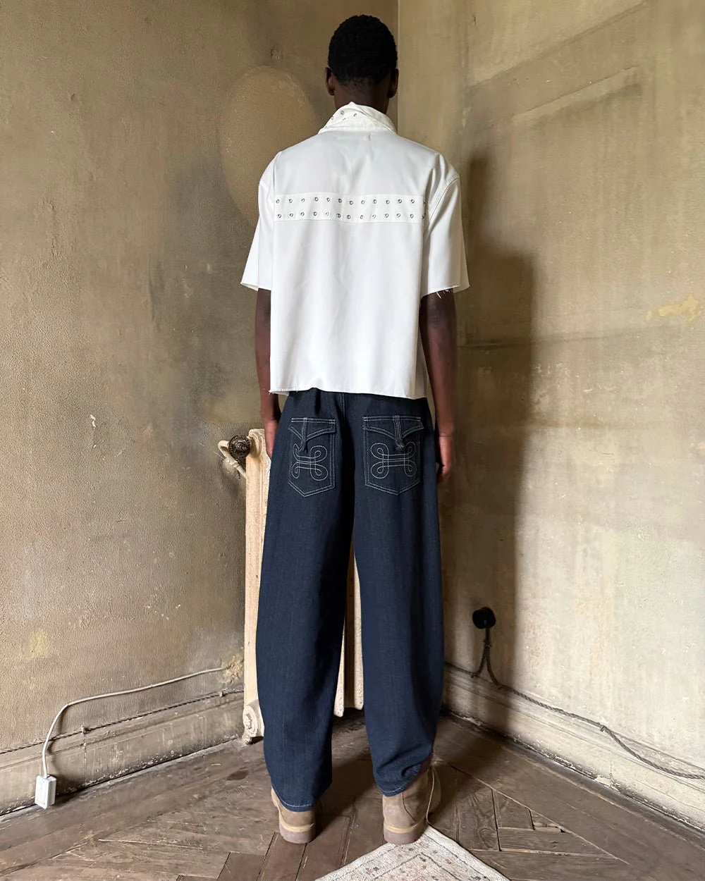 EYELET SHIRT OFF WHITE - Image 11