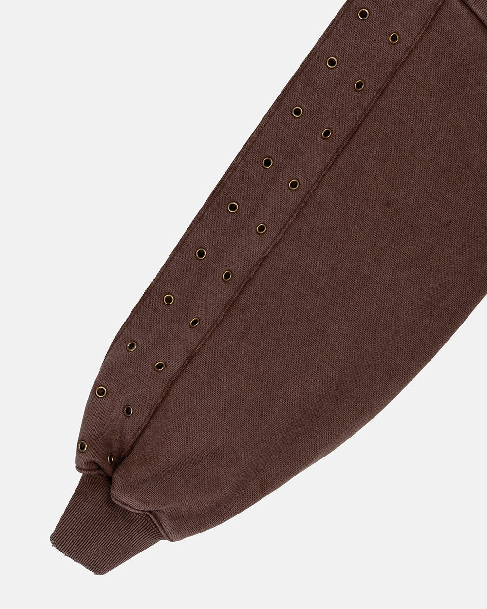 EYELET ZIP HOODIE BROWN - Image 7