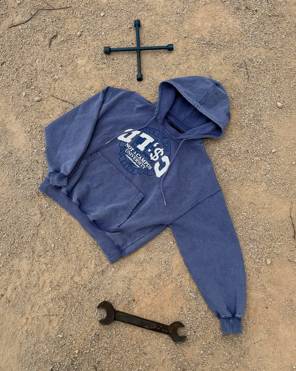 FIFTY - FIVE REASON HOODIE BLUE - Image 13