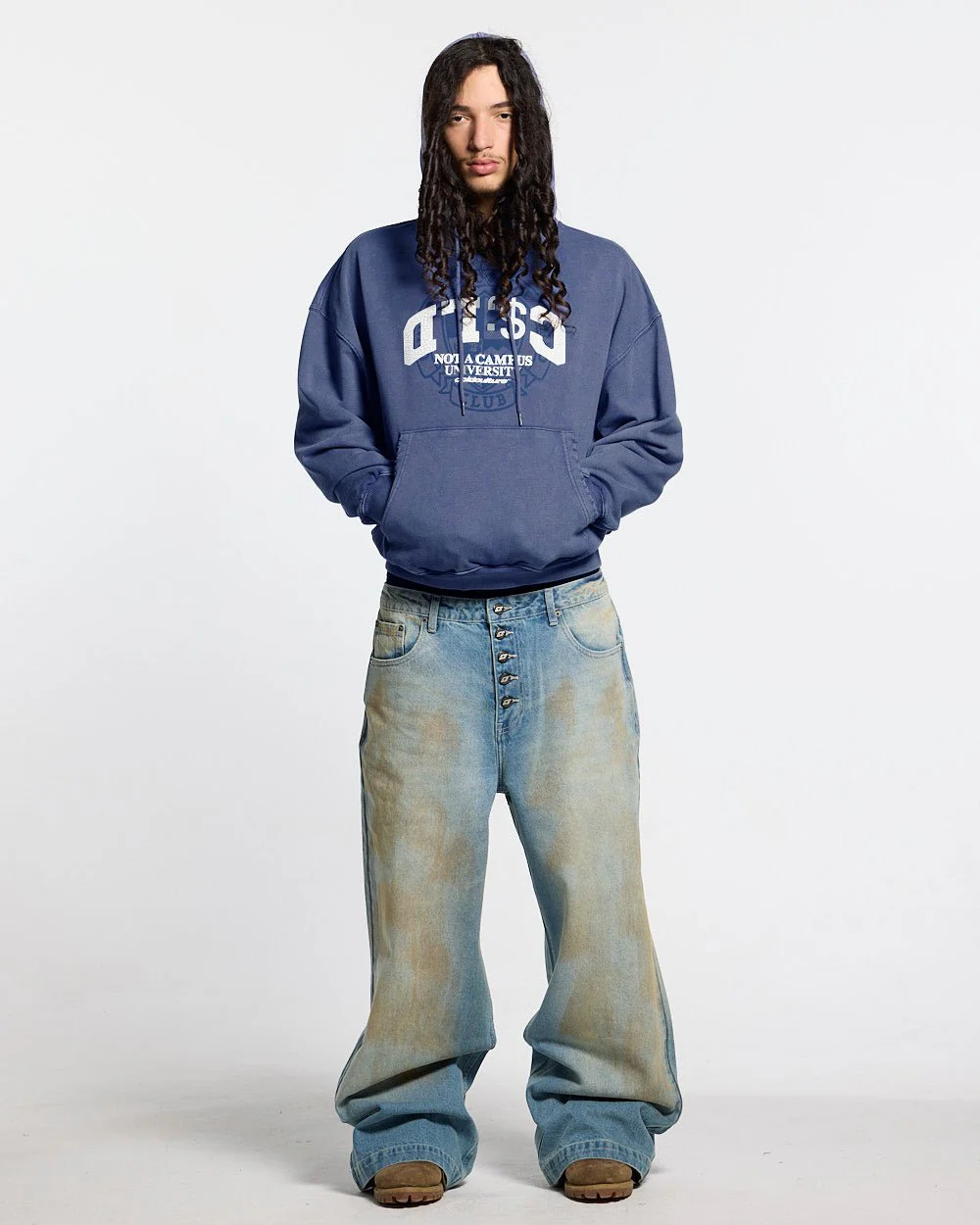 FIFTY - FIVE REASON HOODIE BLUE - Image 5