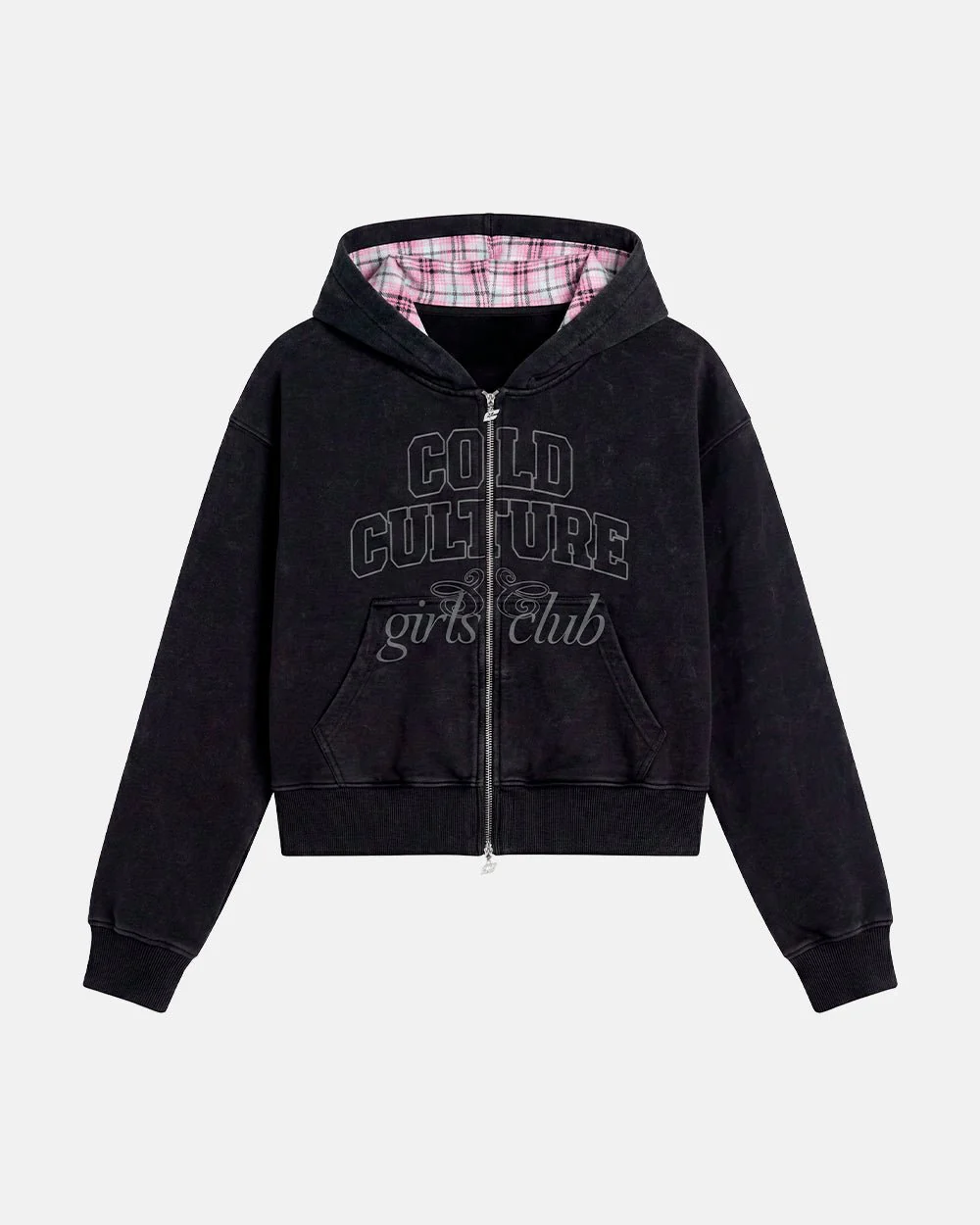 GIRLS CLUB ZIP HOODIE BLACK - Image 2