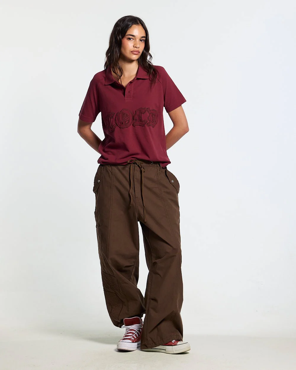 GOTHIC DISTRESSED POLO BURGUNDY - Image 6