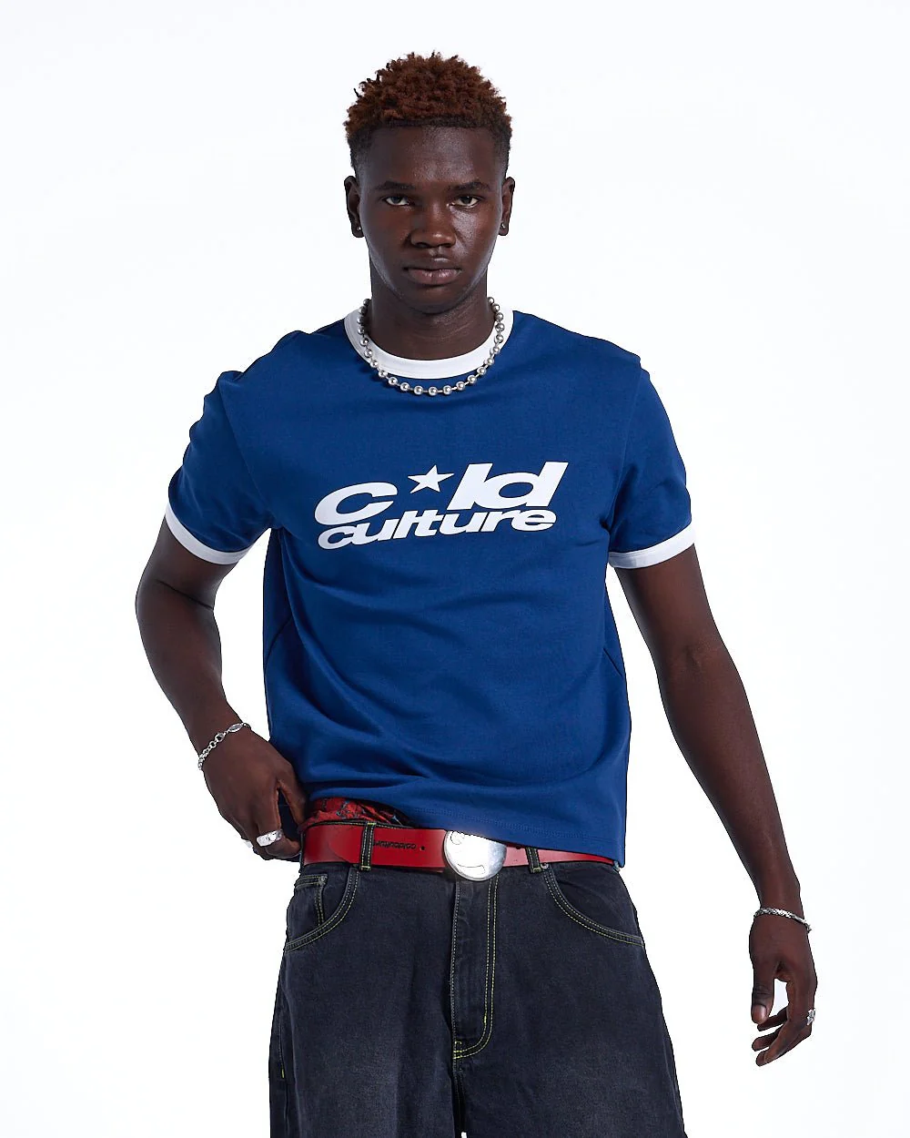 HARPER TEE DARK BLUE AND WHITE - Image 2