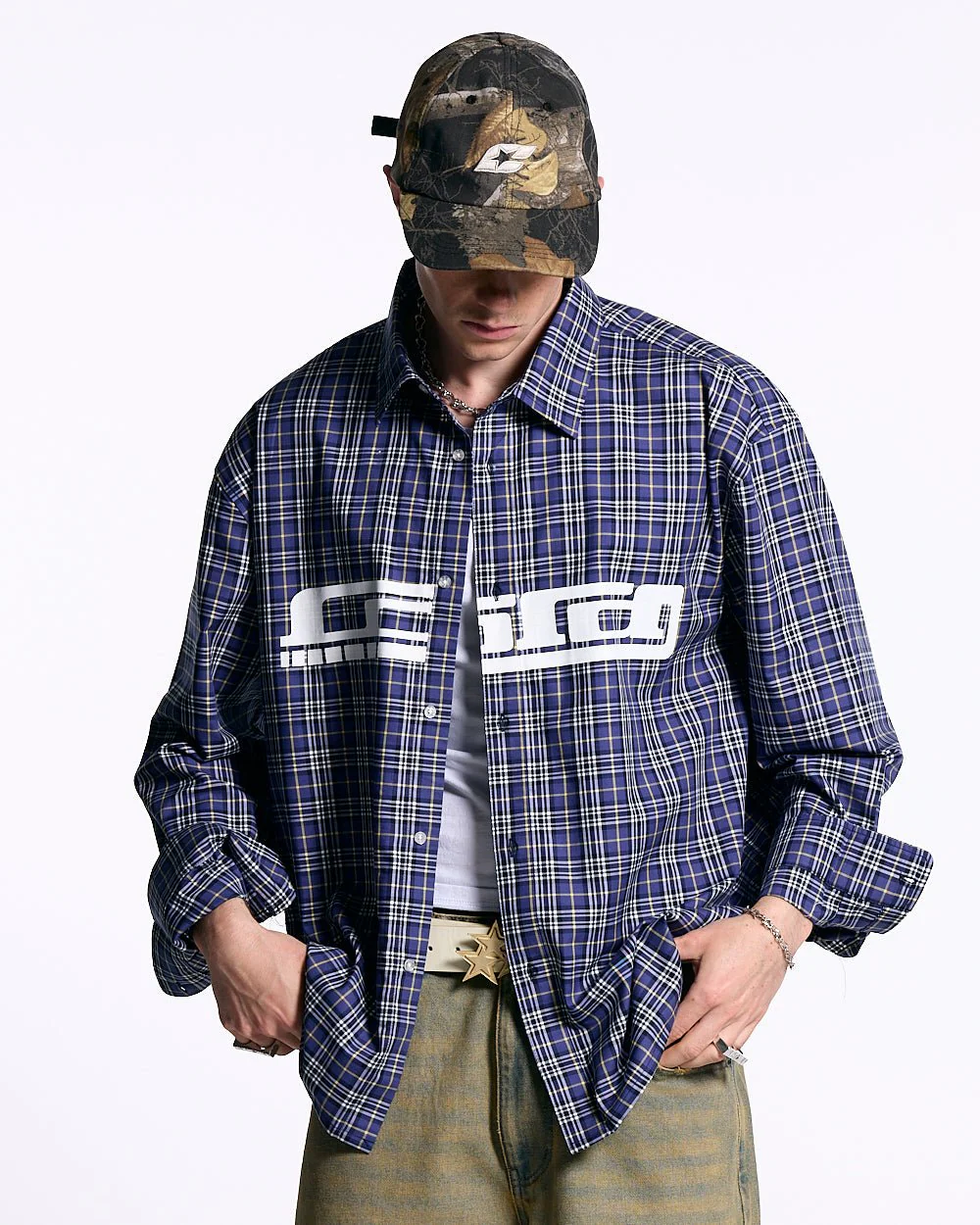 GRID SHIRT TARTAN DARK BLUE/GRAY - Image 2