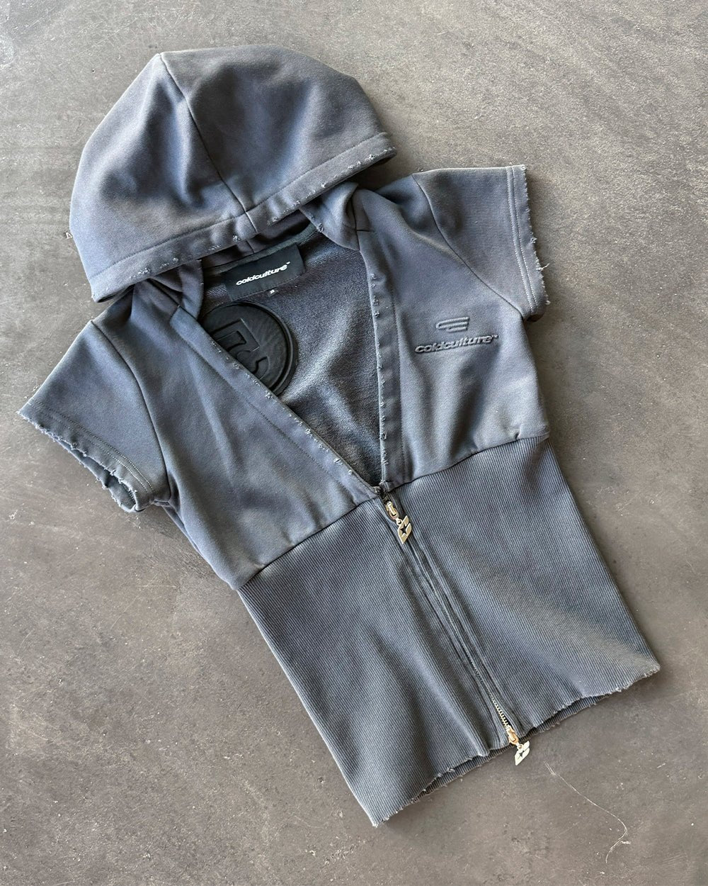 HOODED BABY ZIP TEE DARK GREY - Image 10