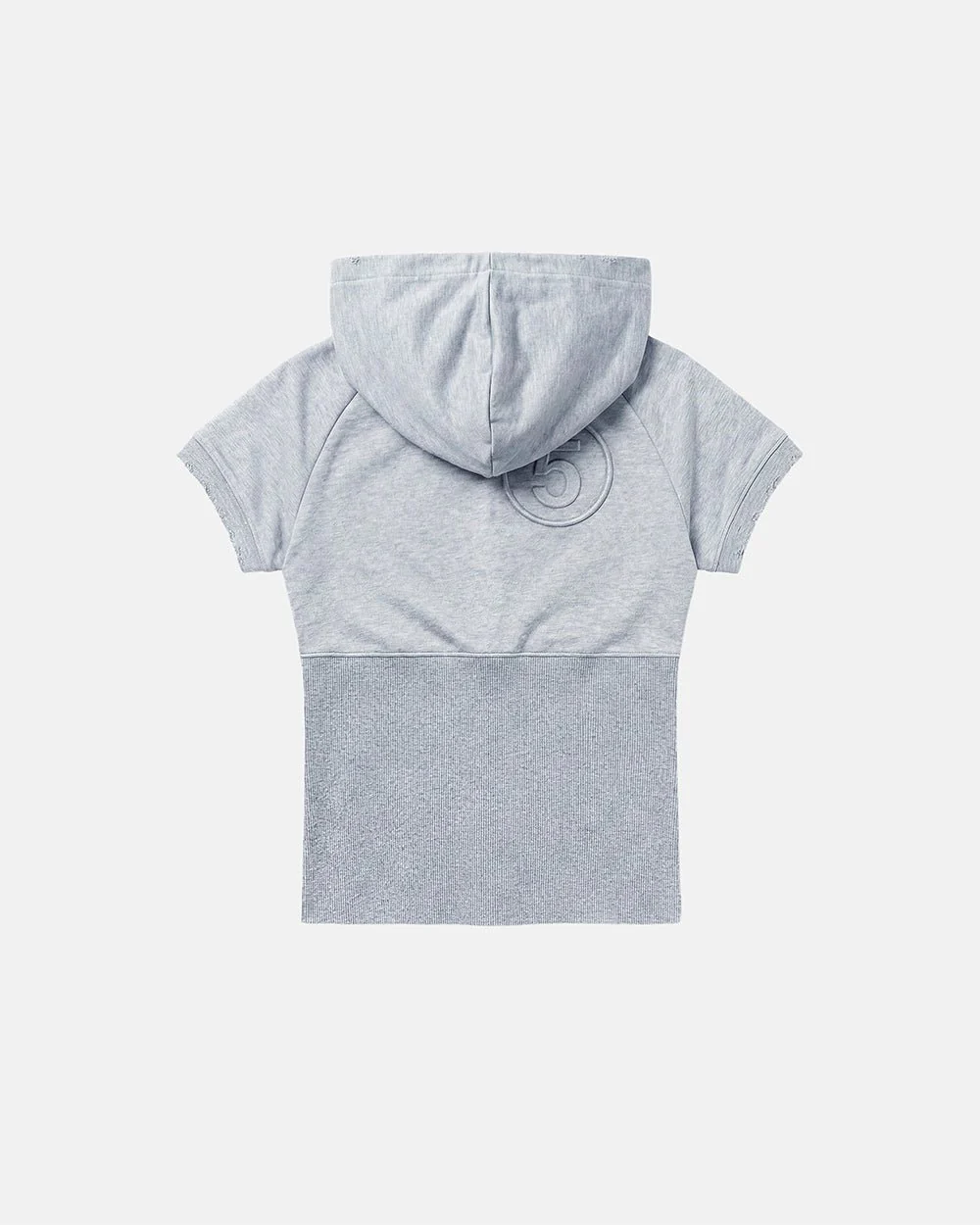HOODED BABY ZIP TEE HEATHER GREY - Image 4
