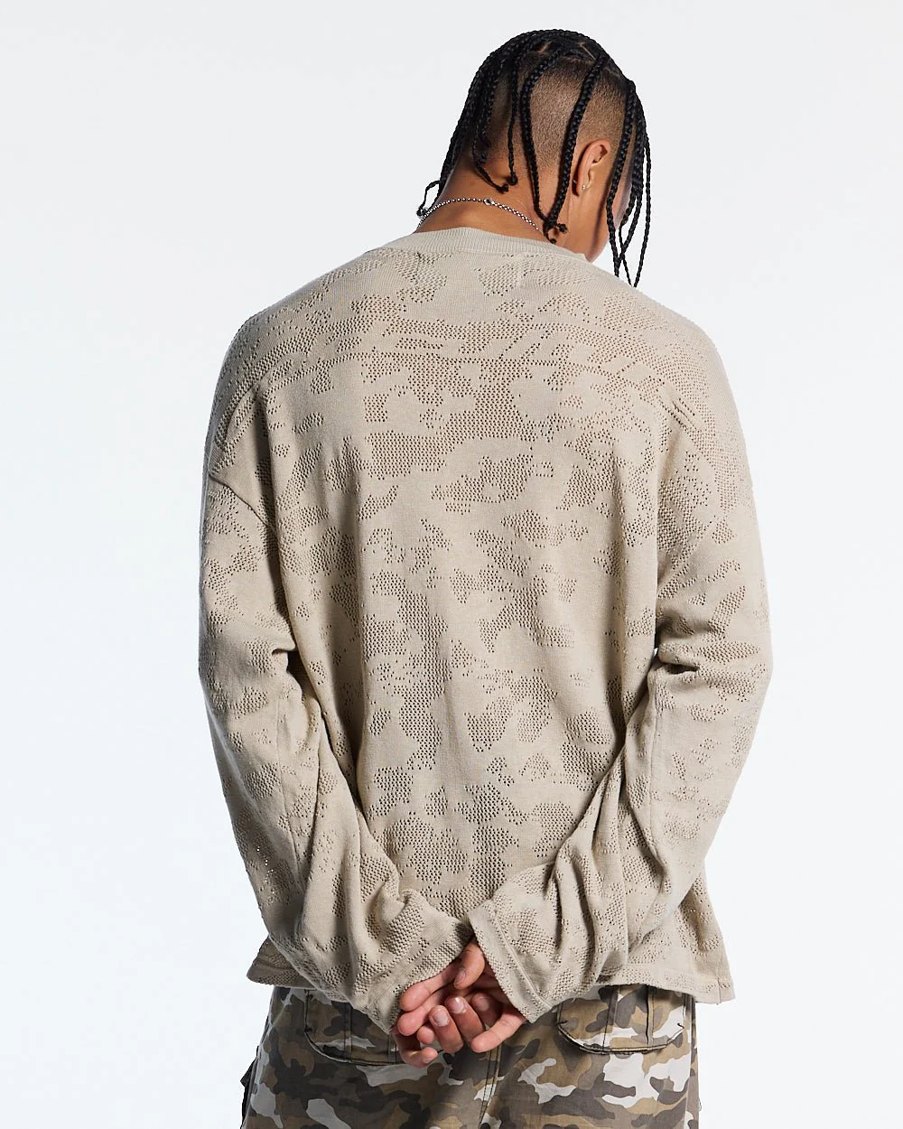 HURRACAINE LONGSLEEVE KNIT BEIGE - Image 3