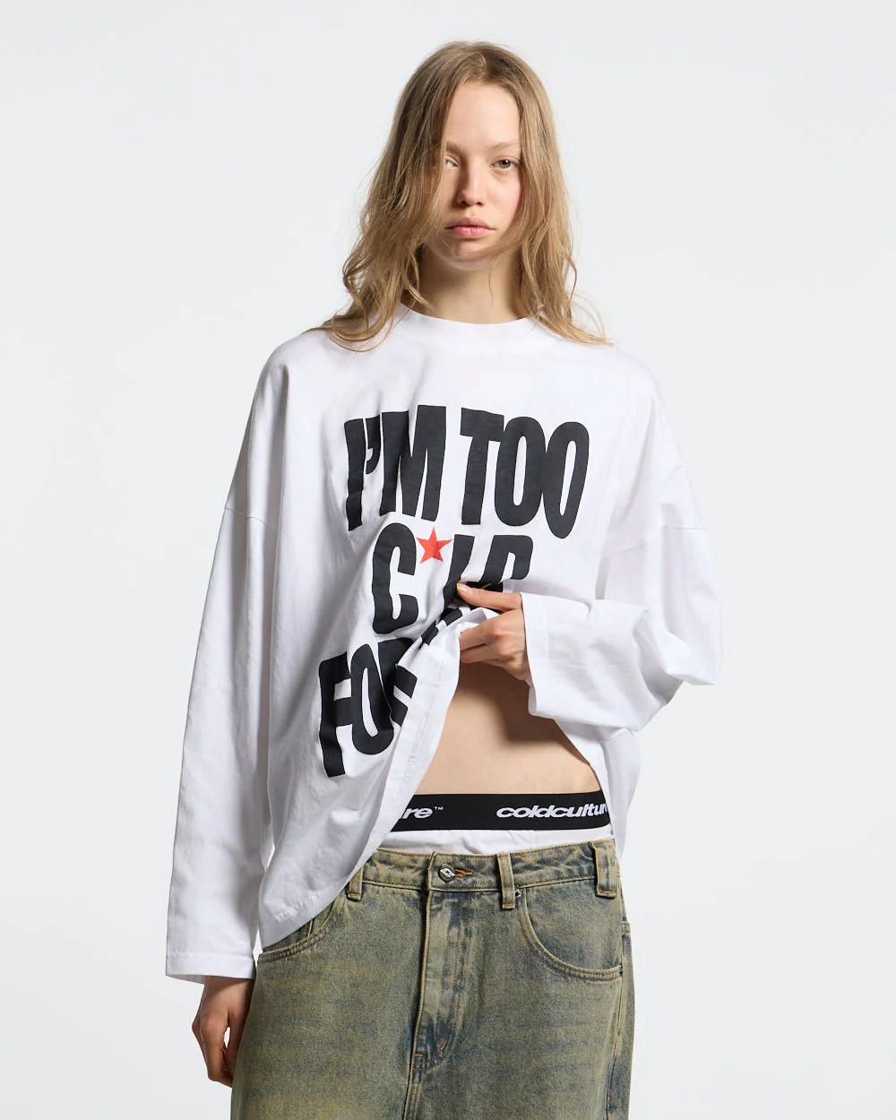 IM TOO COLD LONGSLEEVE TEE WHITE - Image 5