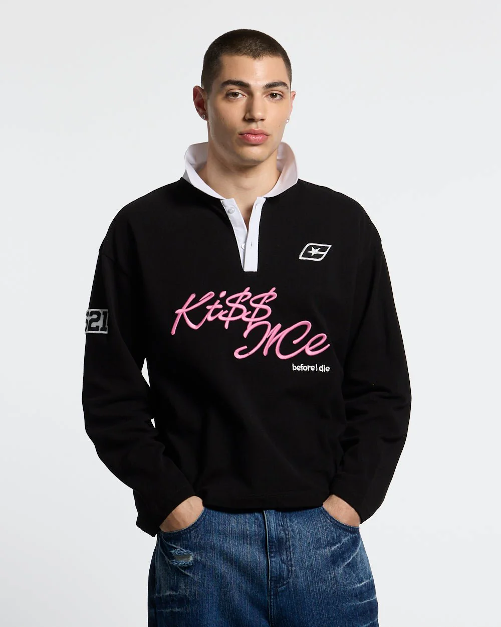 KISS ME POLO BLACK & PINK - Image 2