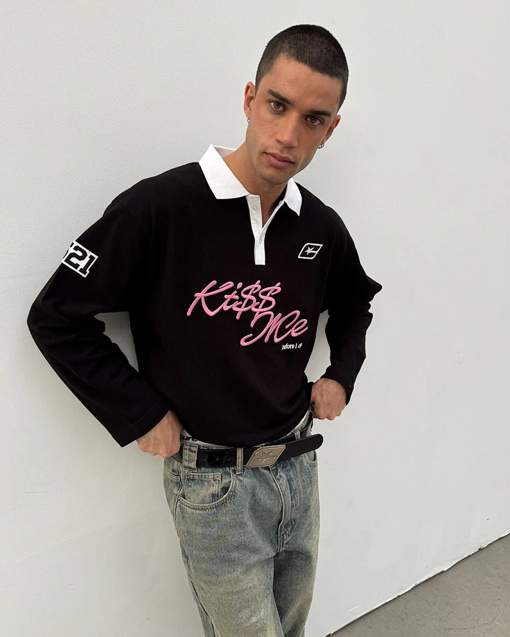 KISS ME POLO BLACK & PINK - Image 7