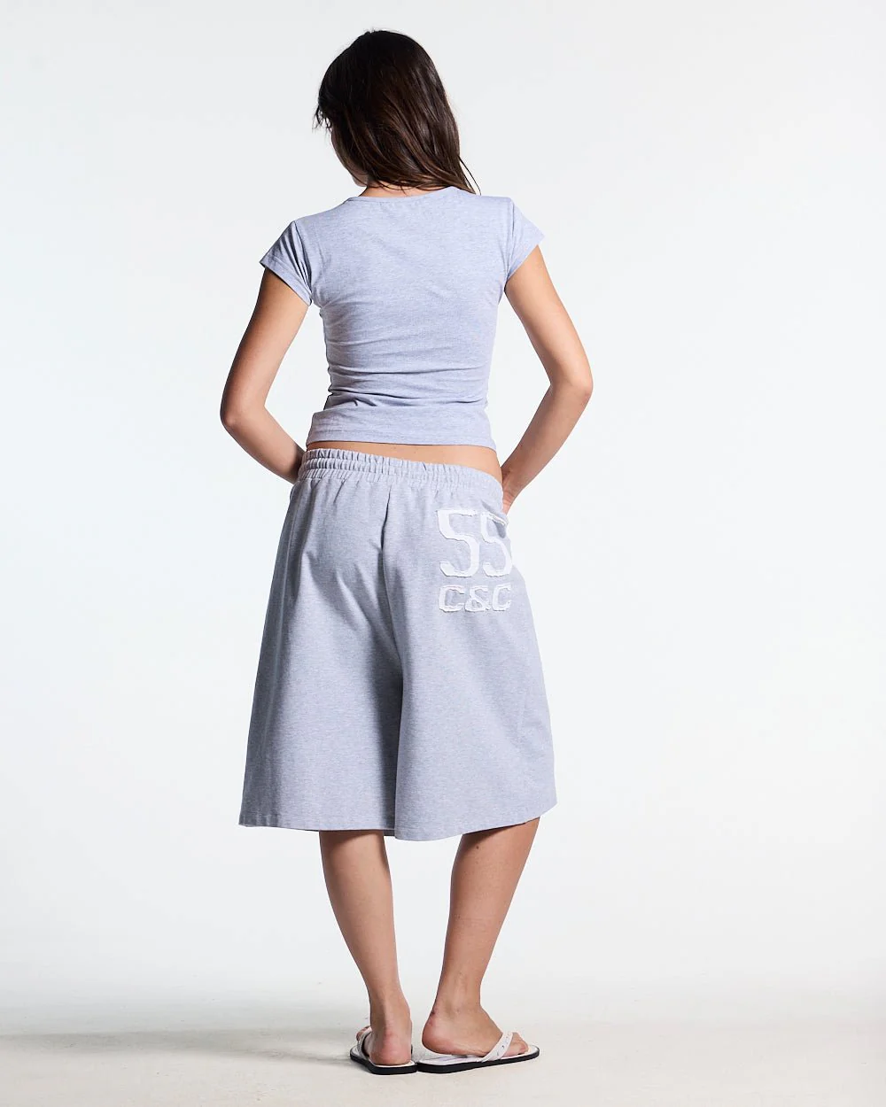 LACE SWEATSHORTS HEATHER GREY - DELAYED DELIVERY - Image 6