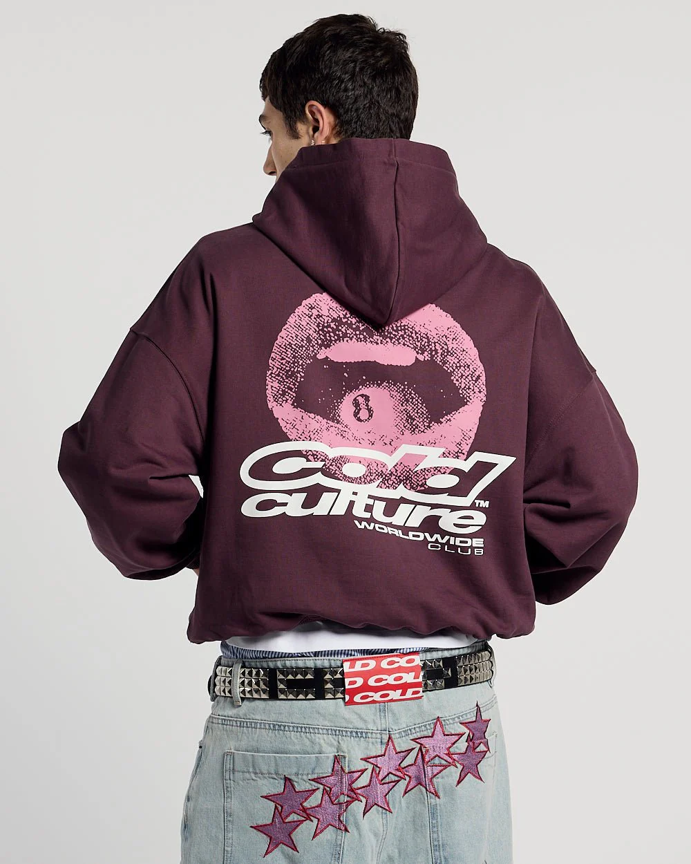 LIP COMBO HOODIE DARK BURGUNDY - Image 2