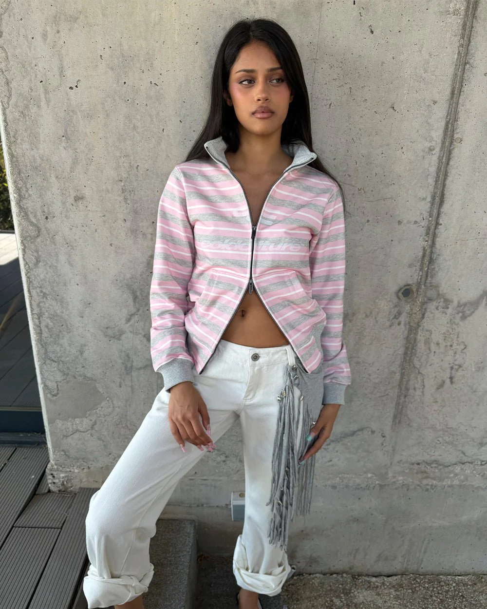 LISA ZIP HOODIE PINK - Image 8