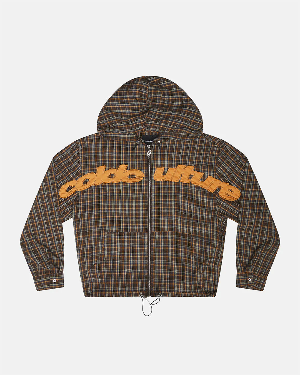 MEMPHIS HOODED SHIRT ORANGE AND BLUE