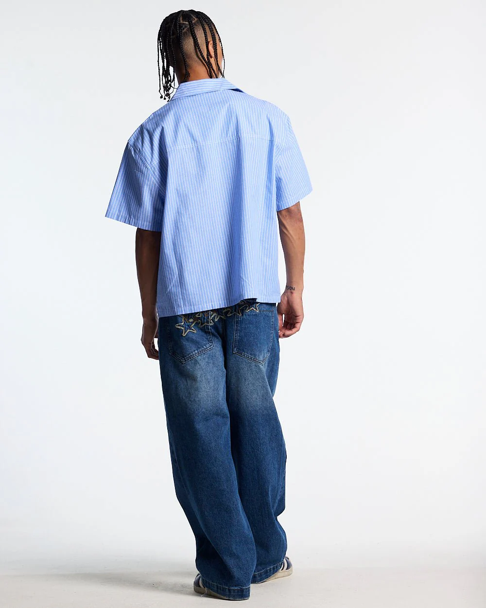 OFFICE SCRIPT SHIRT BLUE - Image 7