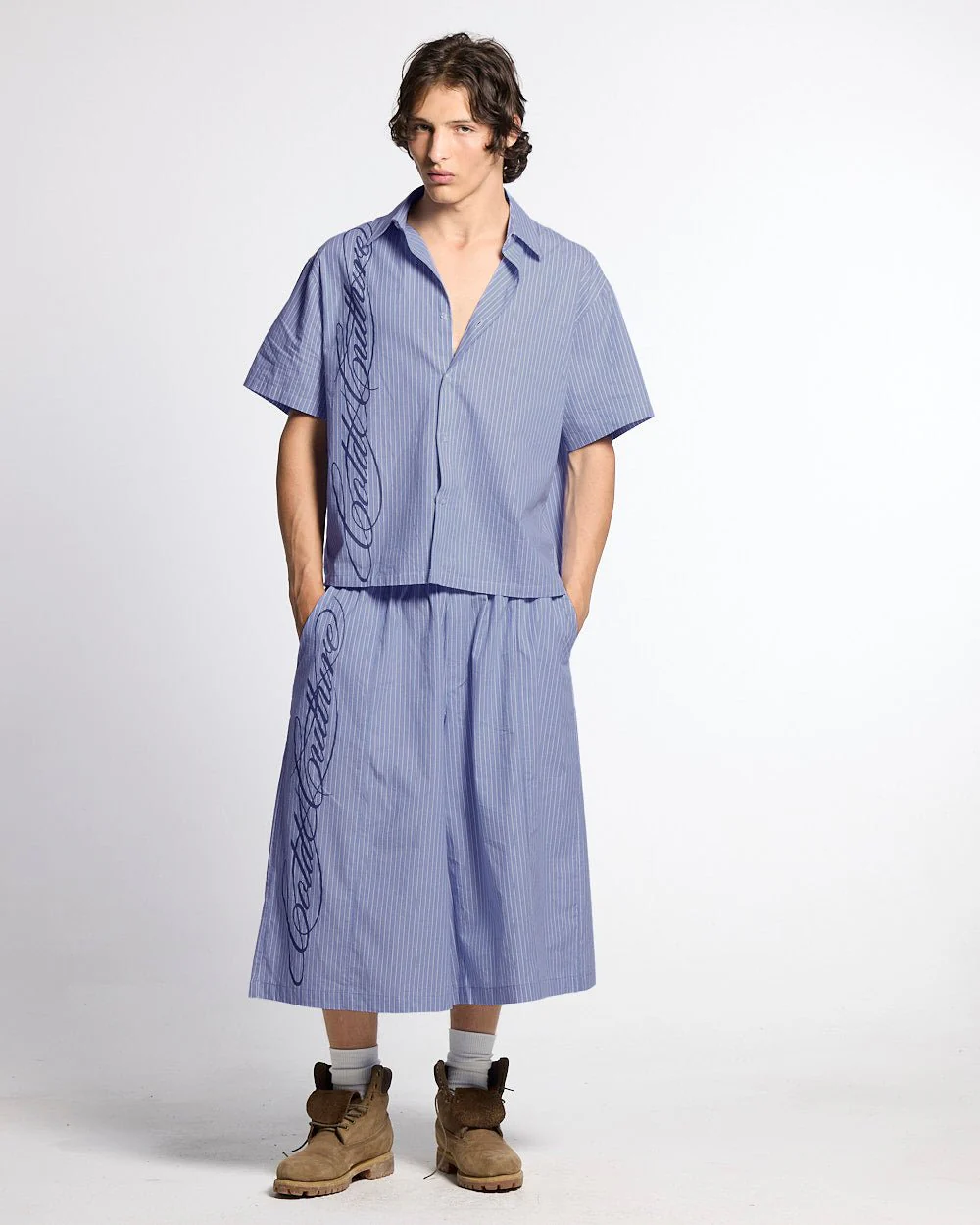 OFFICE SCRIPT SHORTS BLUE - Image 5
