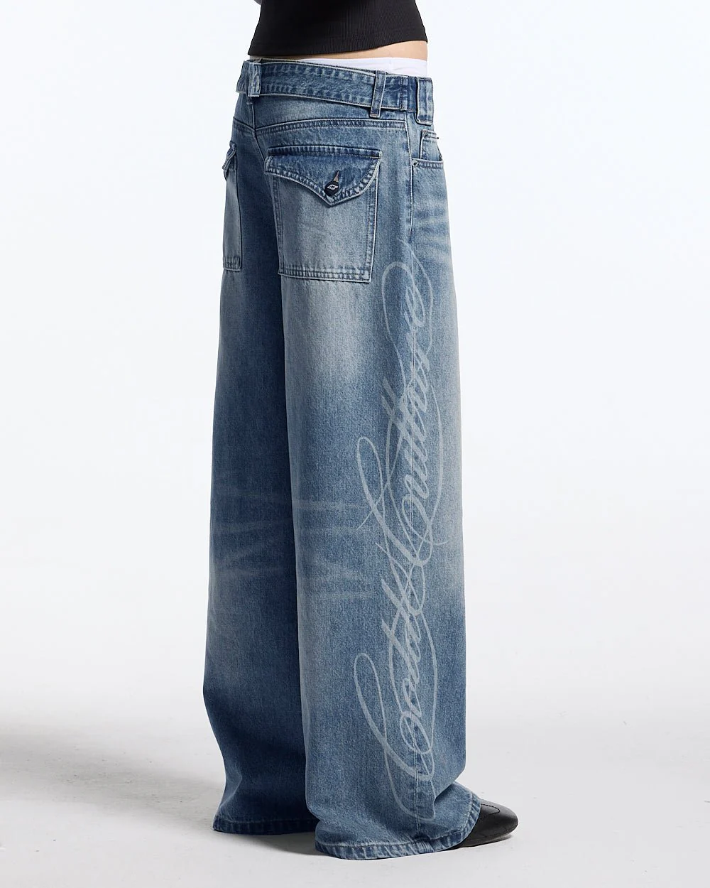 PERFECT SCRIPT PANTS BLUE DENIM