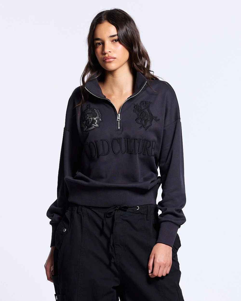 RIDING CLUB QUARTER ZIP DARK GREY - Image 3
